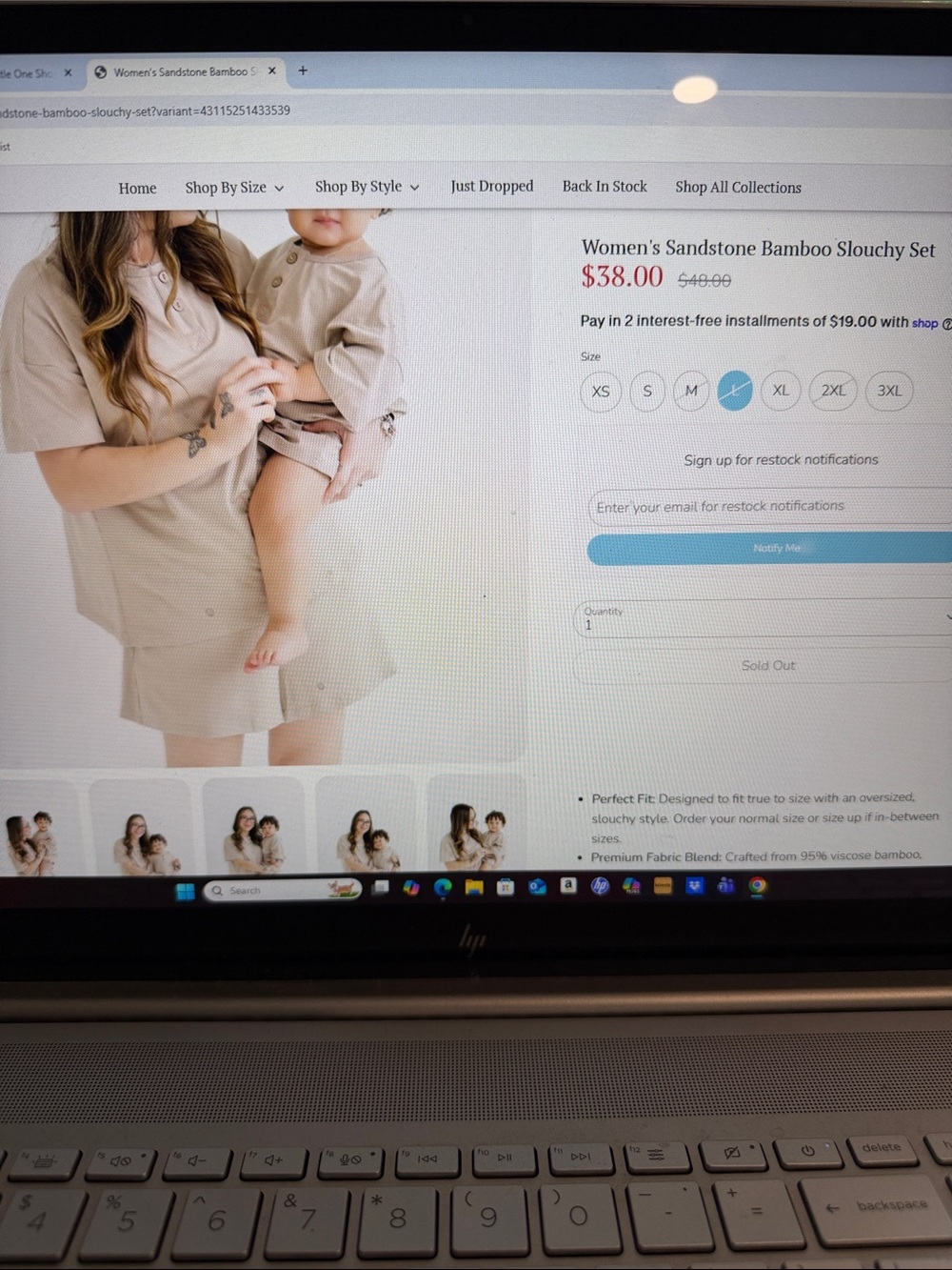 Little One Shop Women’s Large Bamboo Slouchy Set - Picture 4 of 4